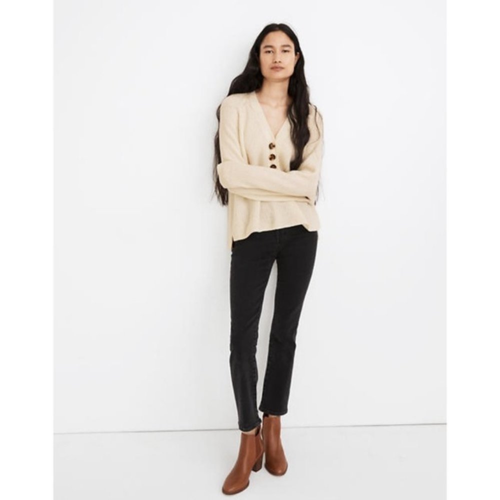 Madewell Ribbed Lyle Henley Sweater Large